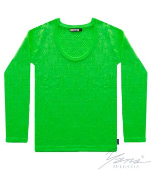 Women's crew neck sweater in green
