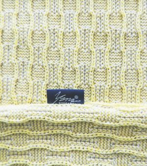 Dámsky sveter tepovanie žltá/St.sivá