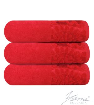 Полотенце с плюшевой отделкой Кармен красное