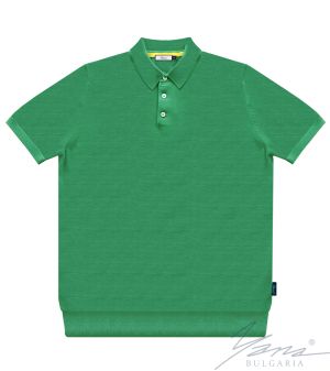Мъжка риза поло яка, къс ръкав, зелен