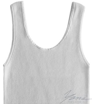 Women's tank top in elastic knit, grey