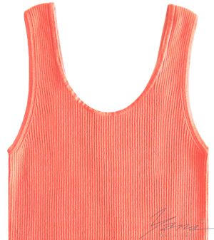 Women's tank top in elastic knit,coral
