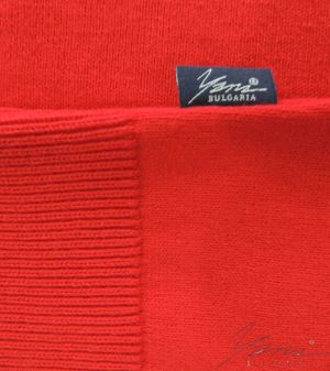 Мъжки пуловер шпиц деколте, дълъг ръкав, червен