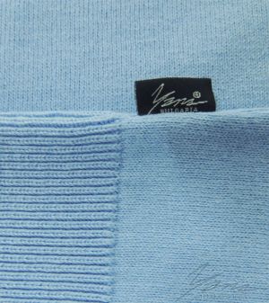 Мъжки пуловер обло деколте, дълъг ръкав, светло син
