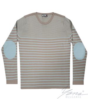 Men's two-tone round neck sweater color 208