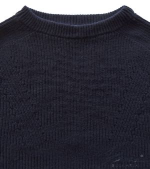 Women's crew neck sweater in dark blue