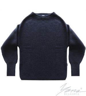 Women's crew neck sweater in dark blue
