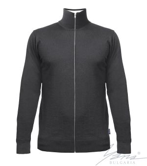 Кардиган мужской тонкий шерстяной на молнии, серый