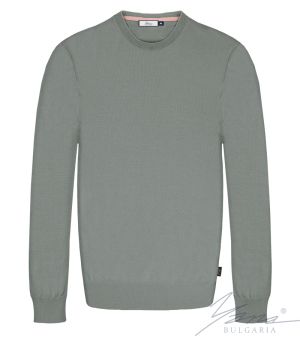 Herrenpullover, Rundausschnitt, lange Ärmel, grau