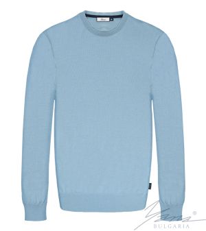 Herrenpullover, Rundausschnitt, lange Ärmel, hellblau