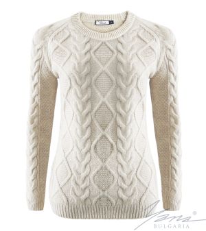 Дамски пуловер бие беж
