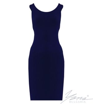Damenkleid aus elastischem Strick, dukelblau