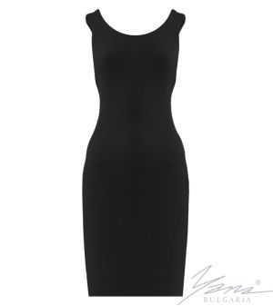 Дамска рокля в ластична плетка, черна