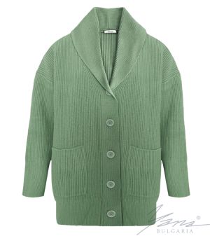 Women's wool cardigan green