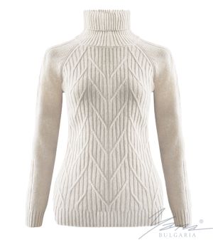 Damenpullover mit hohem Rollkragen,  beige