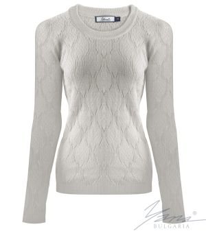 Women's crew neck sweater in grey