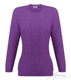 Дамски пуловер бие лила